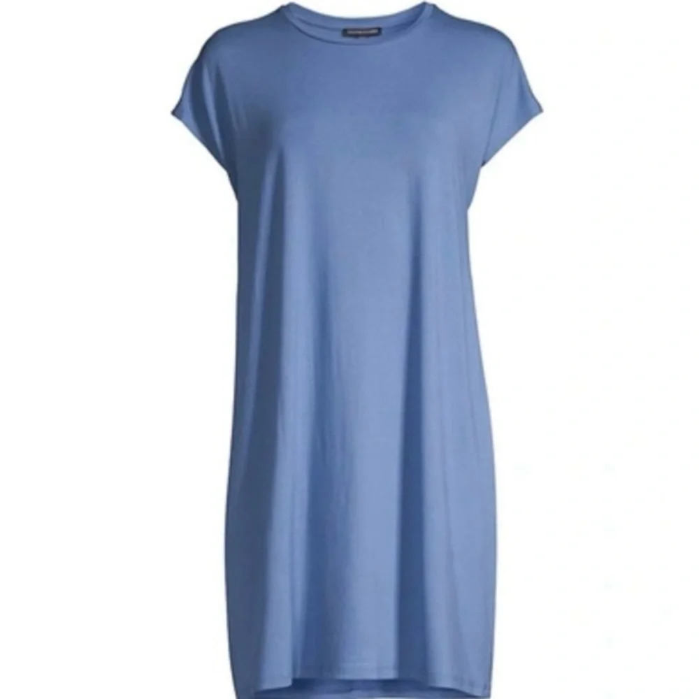 New Eileen Fisher Boxy Shirt Dress Coast Blue